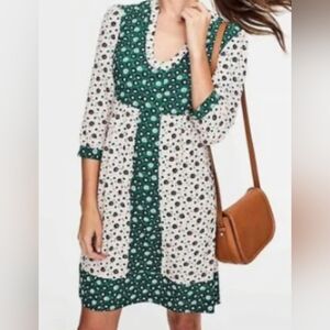 Boden Pink and Green Long Sleeve Dress